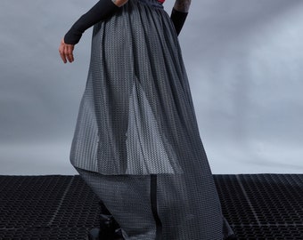 Silver festival open  skirt, detachable overskirt, rave clothing, futuristic fashion - FS-Ms women
