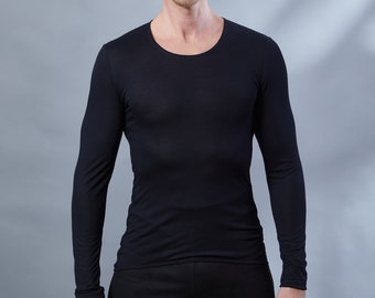 Black light shirt, long sleeve ren faire underneath top cosplay- SR men