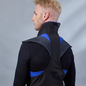 Black avant garde vest, futuristic clothing  - OD-L men