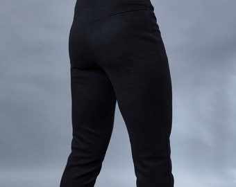 Black meggings, streetwear men's leggings suede pants - PA-LG men