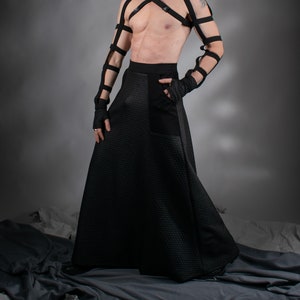 Men&#39;s ankle-length skirt with pockets, goth fashion - SK-P Q3