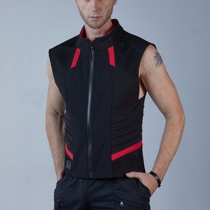 Black cyberpunk vest  tactical vest - VD men
