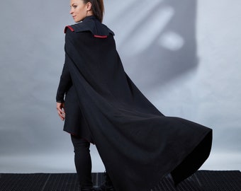 Black cape second sister inquisitor cosplay warior drape - INC women
