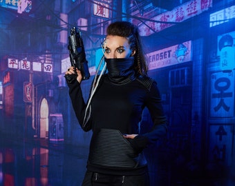 Techwear Cyberpunk sweater, sci-fi clothing, futuristic fashion  - 868i women