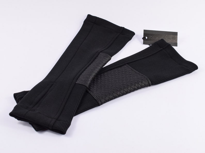 Black cyberpunk arm warmers, techwear gloves, cyberpunk clothing H-ARW-Q6 image 4