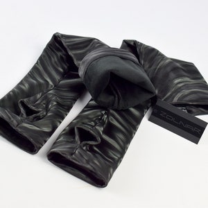 Guantes negros de PU, calentadores de brazos mangas para hombre sin dedos FG40-PUf imagen 8