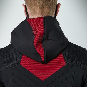 Cyberpunk jacket, softshell, with good, techwear clothing sci-fi - SIX men image 7