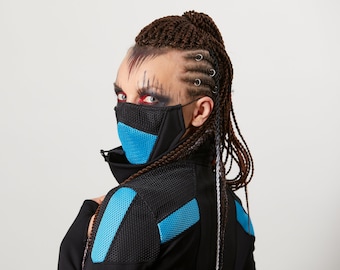 Cyberpunk Face Mask with Nose Wire: Adjustable Softshell Mask - MT-M