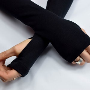 Black arm warmers, gloves without fingertips ARW 画像 8