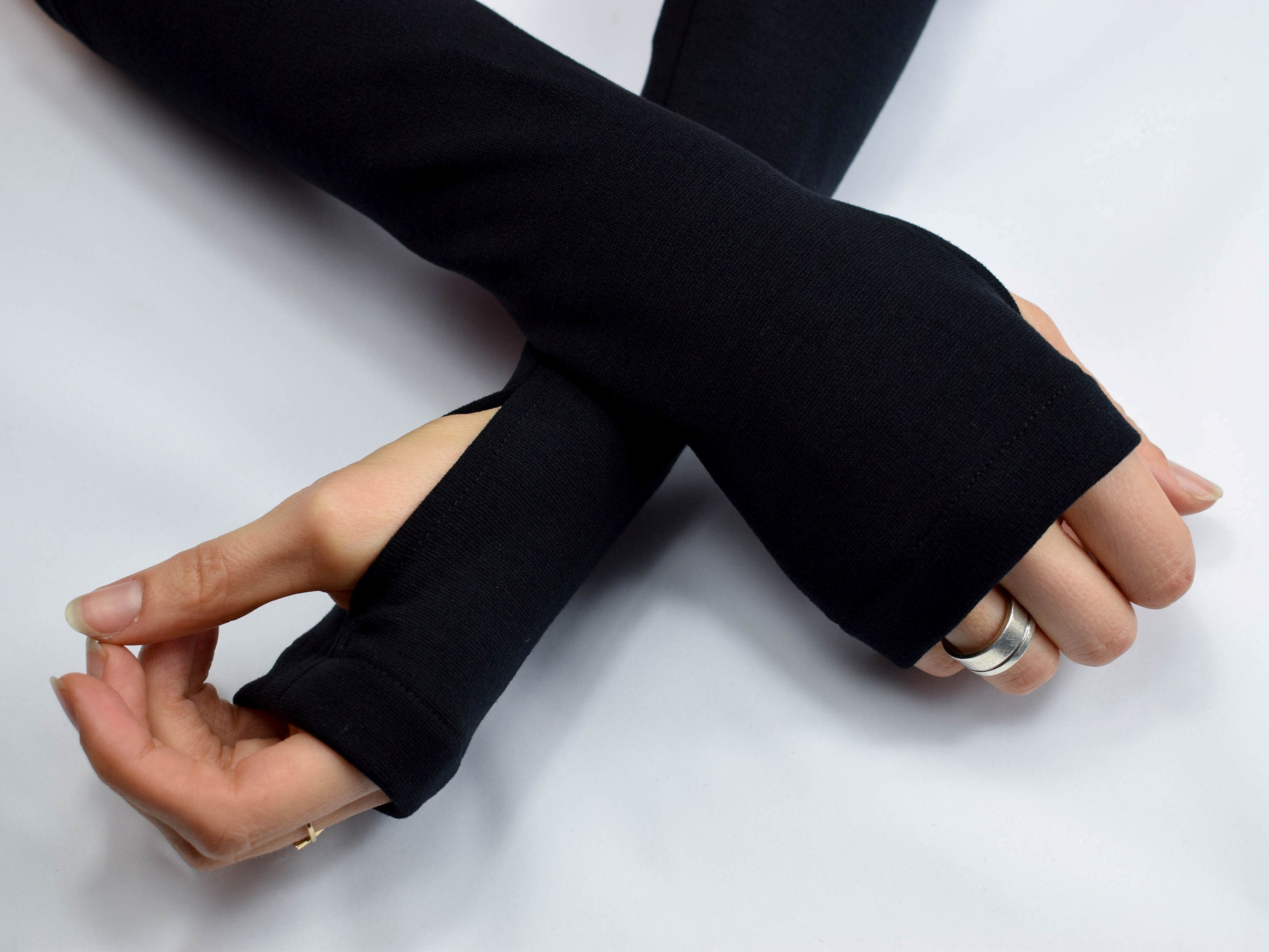 Black Arm Warmers, Gloves Without Fingertips Biking Accessories