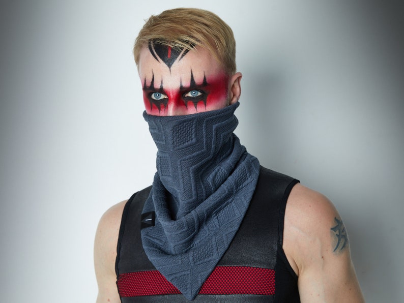 Grauer Schal mit Handschuhen Gesichtsabdeckung Set Set SC2 ...