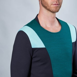 Green cyberpunk sweater thumbhole sleeves cyberpunk clothing emerald green pullover CC1-5 men image 7