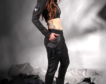 Pantalones deportivos cyberpunk para mujer, ropa cyberpunk, pantalones alternativos de estilo techwear / PA-J w
