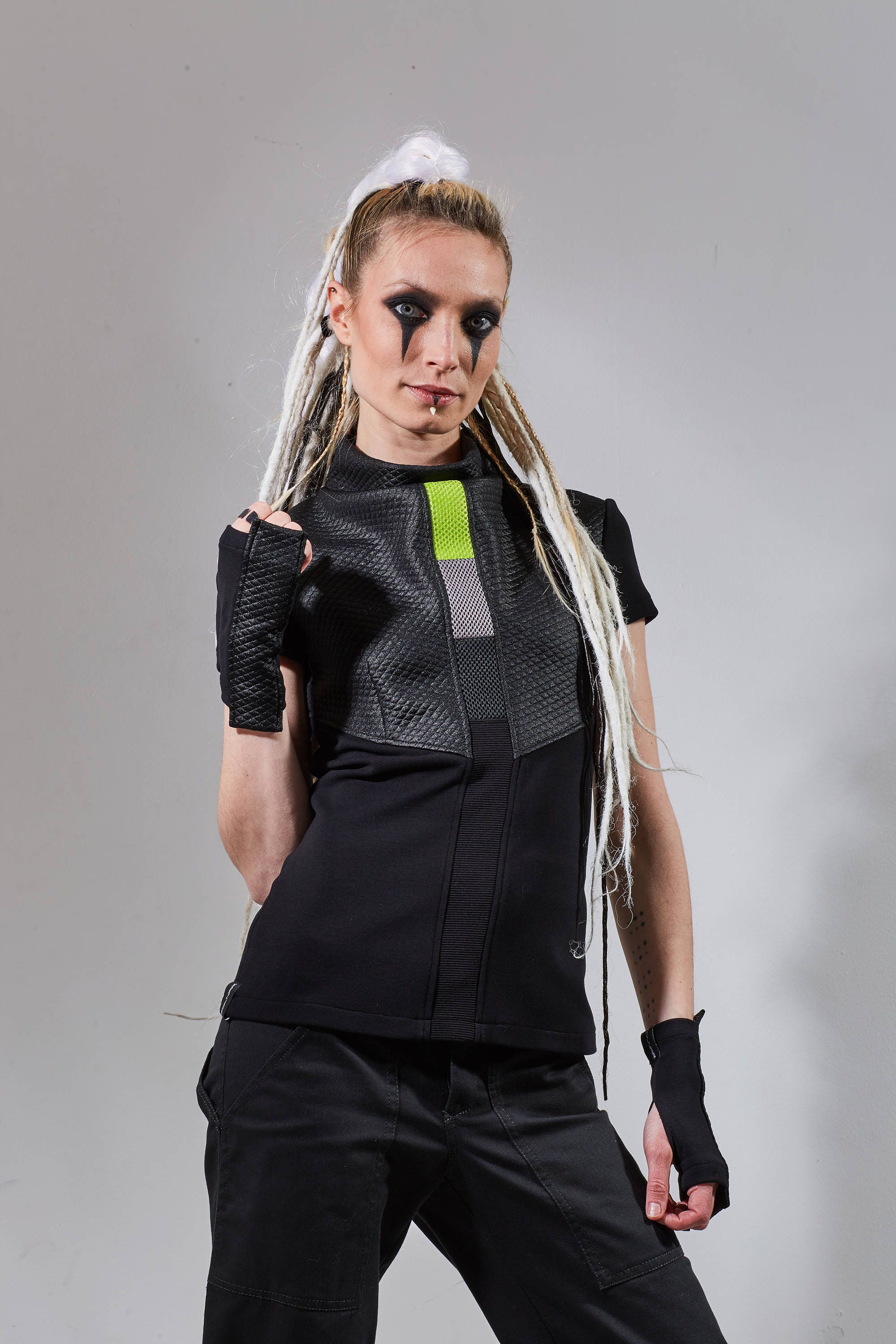 Futuristic Clothing for Women Cyberpunk T-shirt Sci Fi Top 