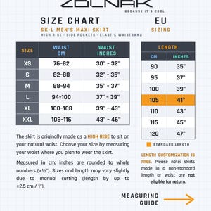 SK-L size chart and how to measure