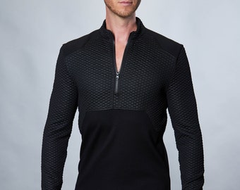 Black cyberpunk pullover, sci-fi cosplay, starfleet uniform  - RR Q10 man