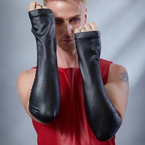 Black PU arm warmers - FG40-PU
