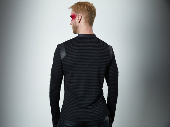 V-neck Shirt Thumbhole Sleeve Pullover 
