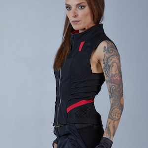 Black cyberpunk vest techwear vest dystopian clothing - VD women