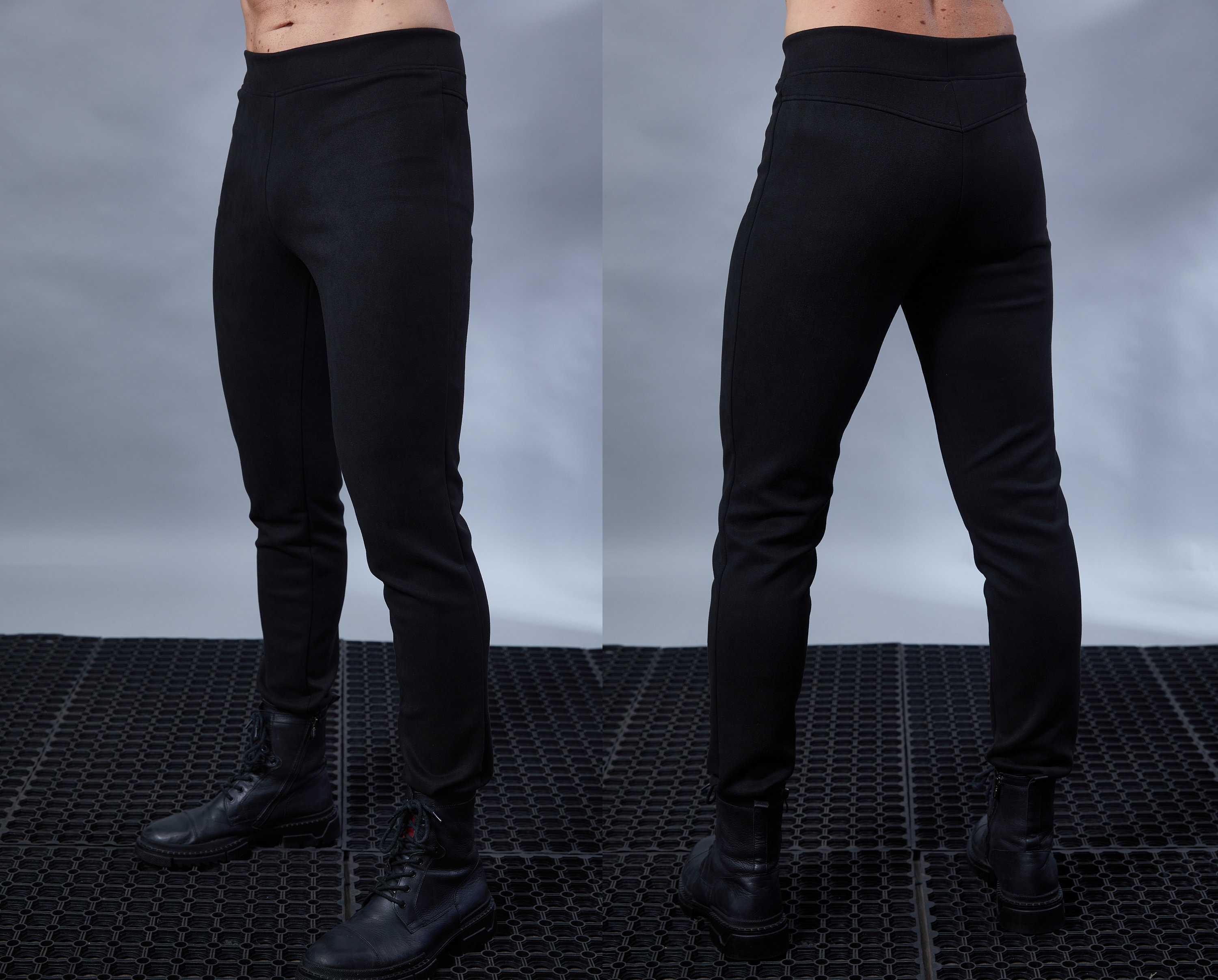 Men's Black Leggings, Meggings