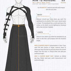 How to measure for SK-L maxi skirt – waist and length guide