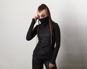 Cyberpunk Sweater Thumb Holes Pullover 