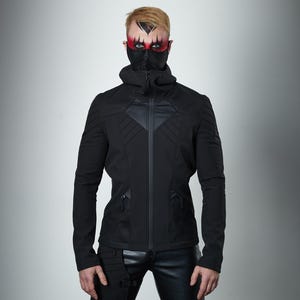 Cyberpunk jacket, softshell, with good, techwear clothing sci-fi - SIX men image 10
