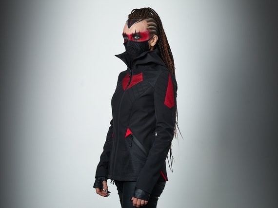 Chaqueta futurista negra softshell ropa cyberpunk SEIS mujer - Etsy México