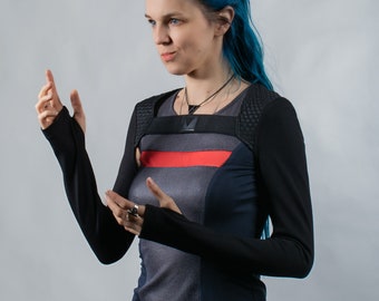 Black festival sleeves, alt style shrug -  SH3 Q10 women