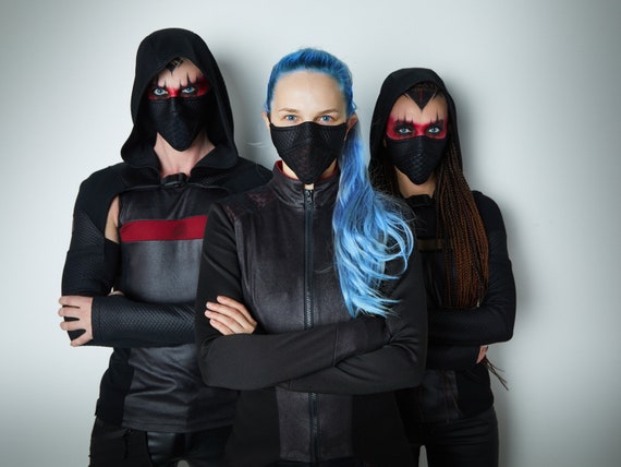 Schwarze Gesichtsmaske Mit Nasendraht Cyberpunk Maske Mc Q6 Etsy