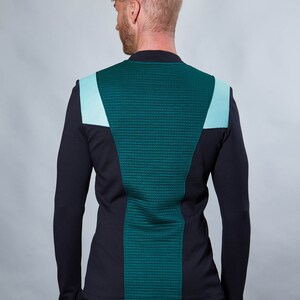 Green cyberpunk sweater thumbhole sleeves cyberpunk clothing emerald green pullover CC1-5 men image 5