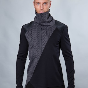 Cyberpunk tech wear pullover, alternative fashion - AB-L8 men