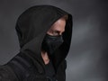 Black face mask with nose wire, cyberpunk mask - MC-Q3 product logo
