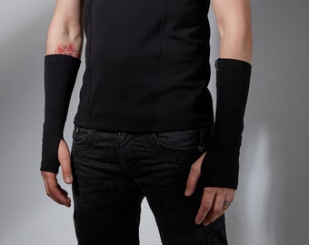 Black arm warmers, gloves without fingertips  - ARW