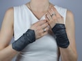 Faux leather wrist cuffs ren faire accessories LARP gauntlets - GAU