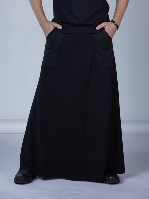 Black overall skirt mens hotsell