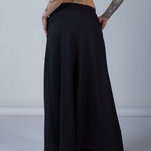 Black maxi skirt with pockets, Full length long skirt SK-P women image 2