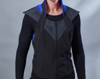Cyberpunk statement vest, villain cosplay avant garde, sci fi clothing - OD-L men