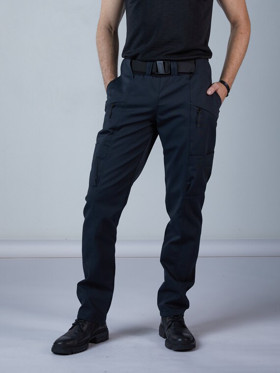 Pantalones cargo negros pantalones ripstop negros PA-R Men | Etsy México
