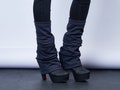 Long leg warmers gray boot socks -  LG-8 gray
