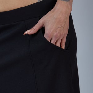 Black maxi skirt with pockets, Full length long skirt SK-P women image 5