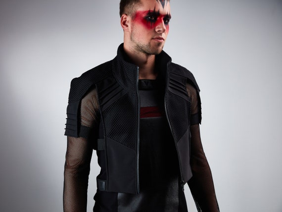 black cyberpunk vest futuristic armor 488 l man etsy black cyberpunk vest futuristic armor 488 l man