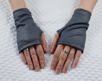 Leather fingerless gloves - WRP