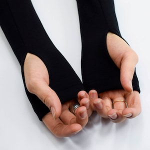 Black arm warmers, gloves without fingertips ARW 画像 4