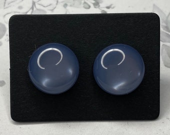 1 Paar Ohrstecker glänzend 12 mm jeans blue