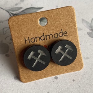 1 Paar Ohrstecker Acryl Hammer & Schlegel 12mm schwarz