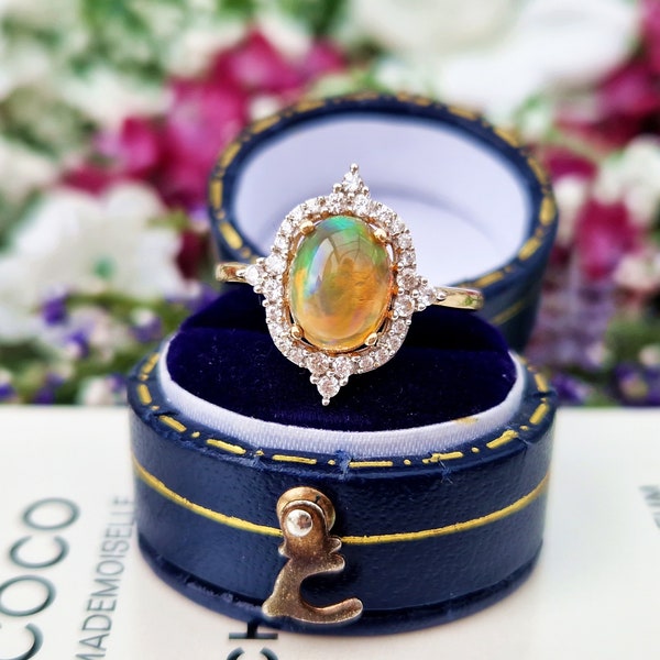 Vintage 9ct Gold and Opal Ring - Etsy