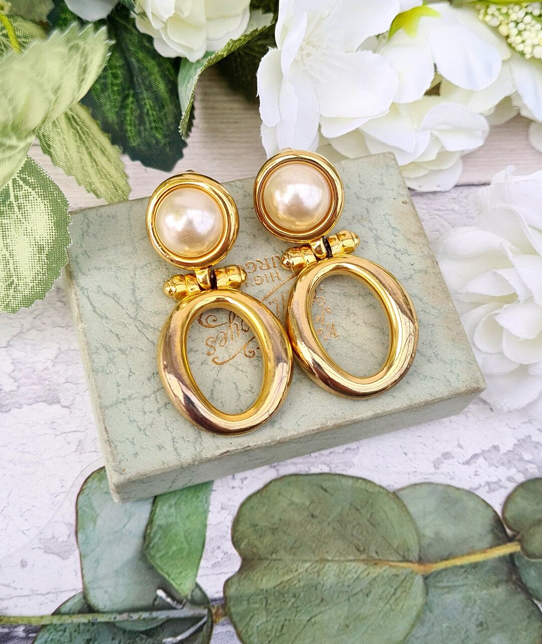 Retro gold earrings discount