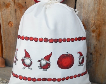 Nordic Natale Babbo Natale Sacco Svedese Regalo di Natale Involucro scandinavo Natale Gift Bag Gnome Tomte Nisse Holiday Gift Bag Linen Gift Bag