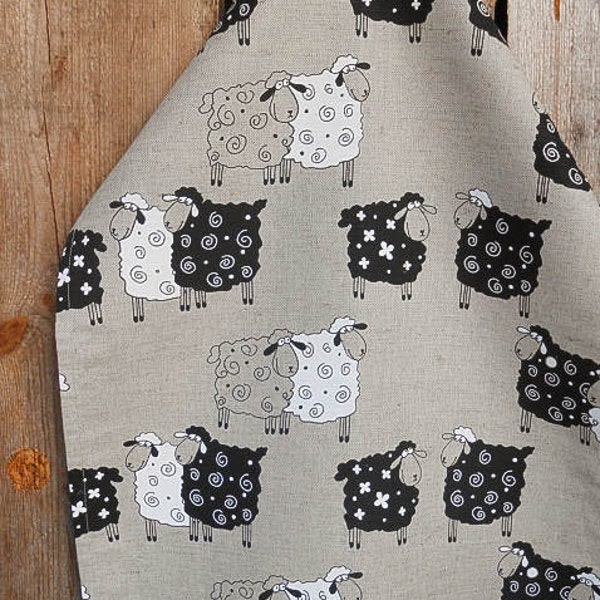 Paño de cocina de lino con ovejas, toalla de cocina británica con ovejas, toalla de cordero, regalo para amantes de las ovejas.
